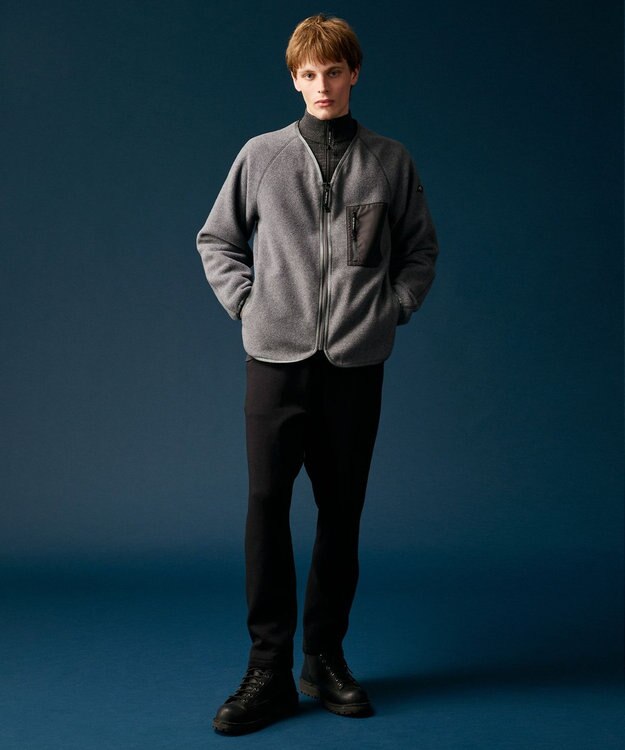 JOSEPH ABBOUD MOUNTAIN 【軽さ/ストレッチ】ホールガーメント3Dニット トスタンドZIPプルオーバー グレー系