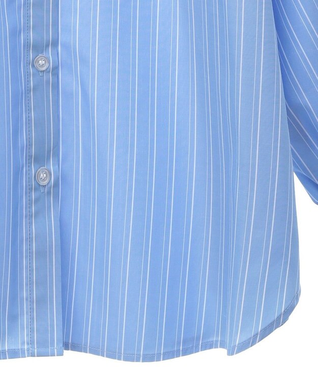 earth music&ecology レギュラーカラーフリルシャツ Blue