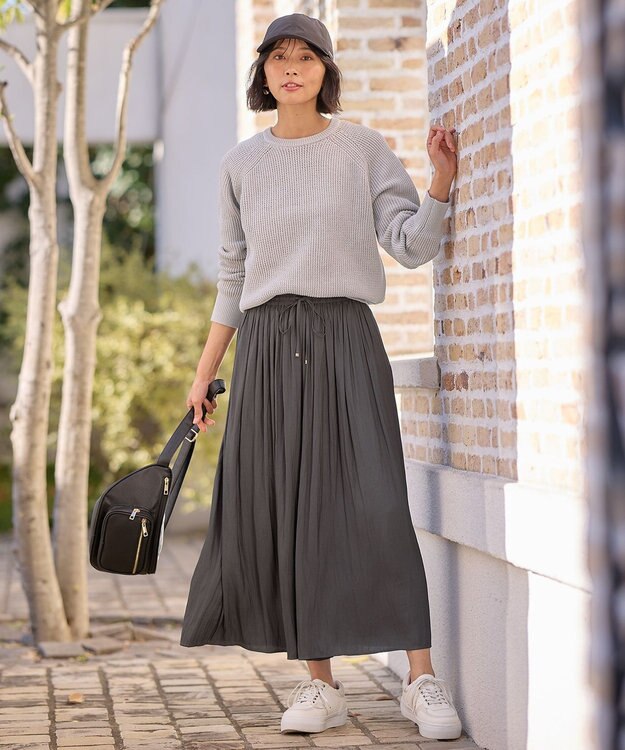 ANY 【洗濯機可/UVカット/アンチピリング】コットンメッシュニット グレー