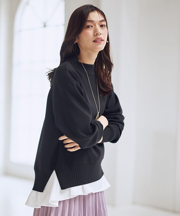 ANY 【5色展開】ハイネックデイリーニット ブラック