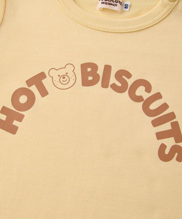 MIKI HOUSE HOT BISCUITS 【70-120cm】ロゴシリーズ 半袖Tシャツ 黄