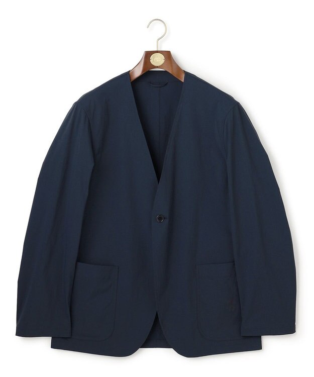 J.PRESS MEN 【J.PRESS ORIGINALS】【UNISEX】Nylon Polyurethane Dray Stretch No Collar Jacket ネイビー系