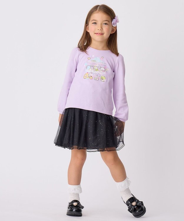 ANY KIDS 【すみっコぐらし】アートプリント Tシャツ ペールラベンダー