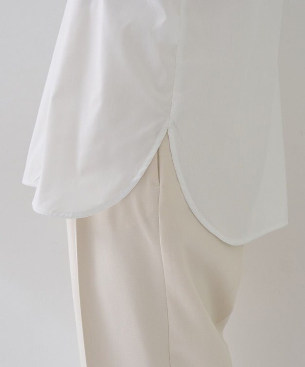 YECCA VECCA イージケアフリルカラーシャツ Off White