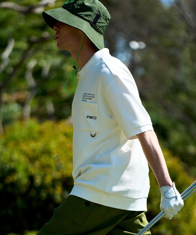 PW CIRCULUS 【GOLF OUT掲載アイテム】【MEN】ワッフルポロ ゴルフ ホワイト系