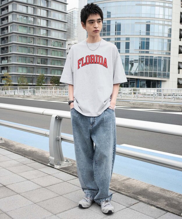 WEGO 【ユニセックス着用ITEM】アクセ付きグラフィックT（SS） アッシュグレー