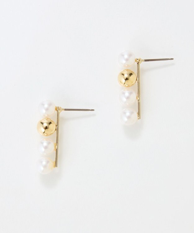 Phoebe 【金属アレルギー対応】ミックスドットピアス　ゴールド/ニッケルフリー/パール ゴールド