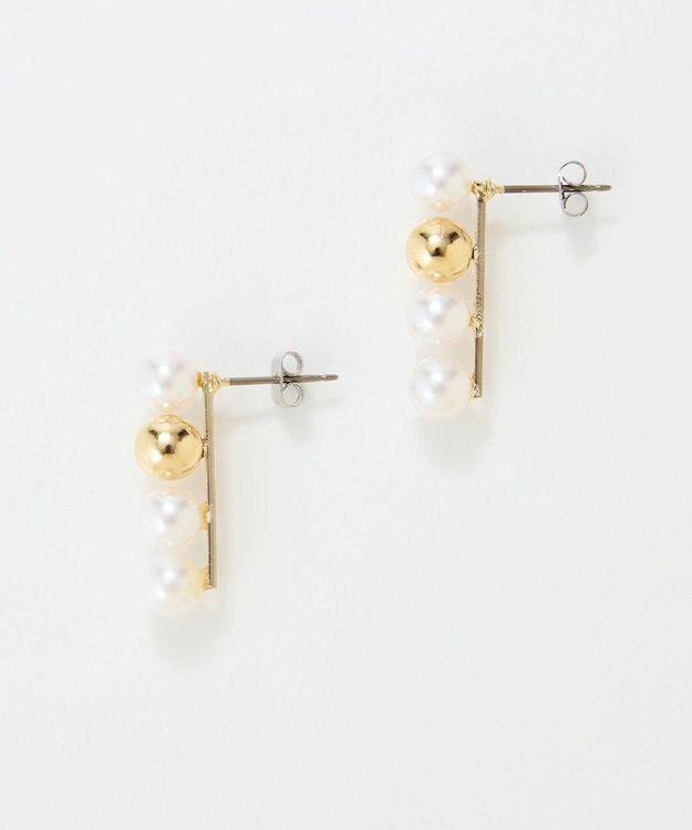 Phoebe 【金属アレルギー対応】ミックスドットピアス　ゴールド/ニッケルフリー/パール ゴールド