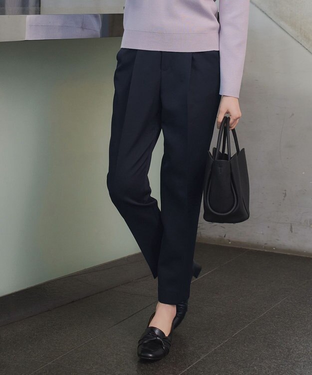 Tiaclasse 【ブラウス&ベスト&パンツ3点セット】リボンタイブラウス＋ベスト付き 3点セットアップ ネイビー