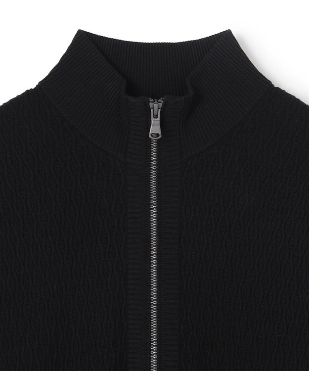 JOSEPH HOMME 【新柄】 ヴィスコースリンクス　ハイネックジップアップカーディガン ブラック系