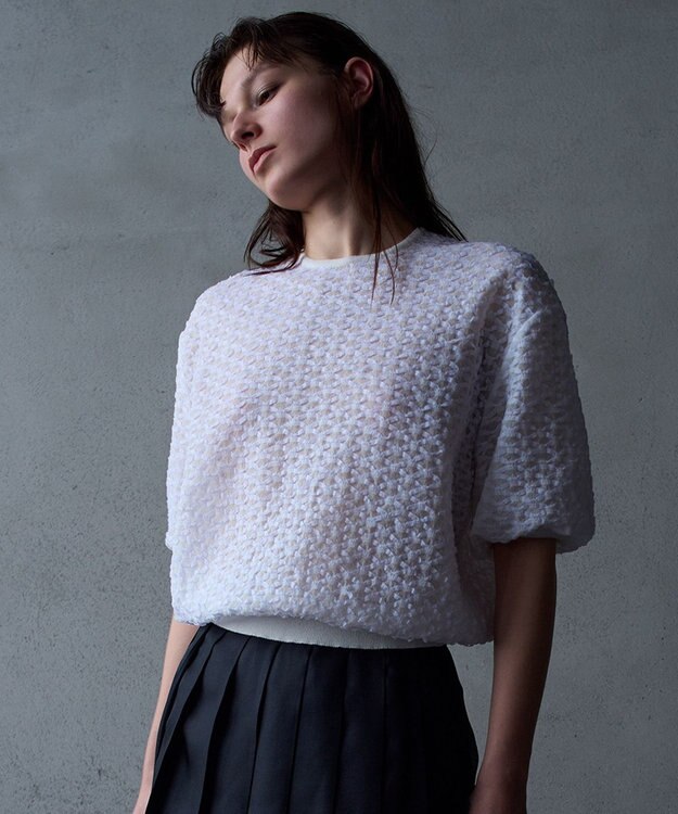 自由区 【カトリエムブーケ】Ruban tisse リボンフォルムプルオーバー オフ