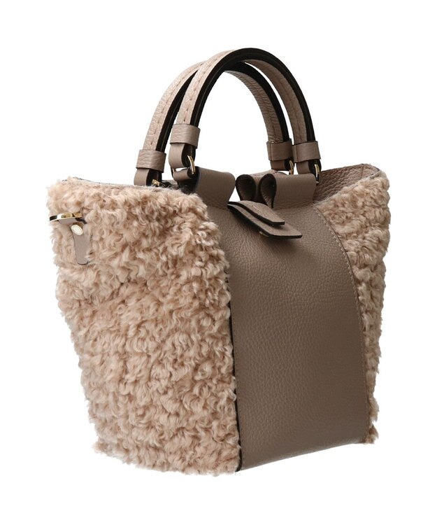 INTER-CHAUSSURES 【LORISTELLA】異素材コンビハンドバッグ オークコンビ