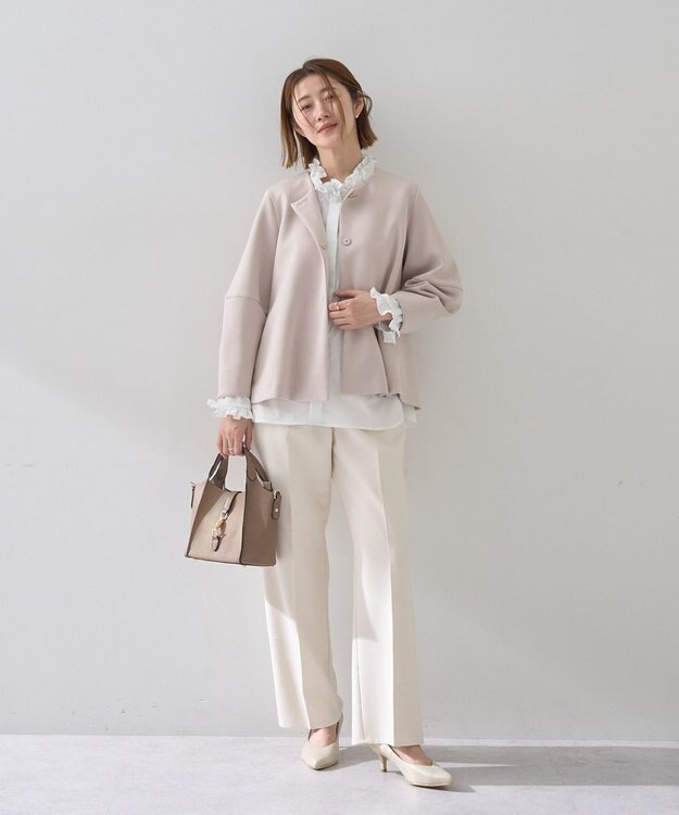 YECCA VECCA イージケアフリルカラーシャツ Off White