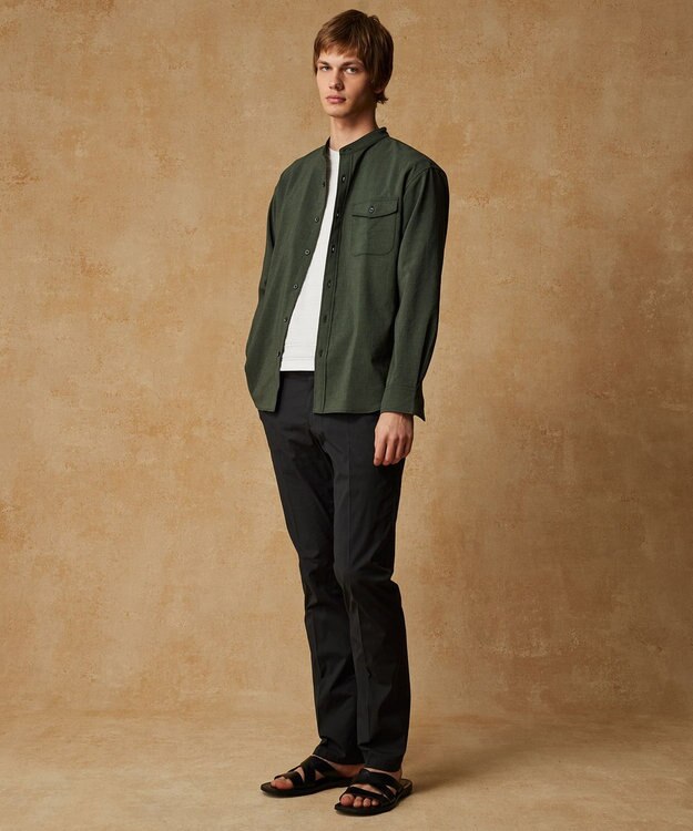 JOSEPH ABBOUD 【キングサイズ・ウエストも伸びる!/ストレッチ/軽量/Eco撥水】マイクロピケストレッチ パンツ ブラック系