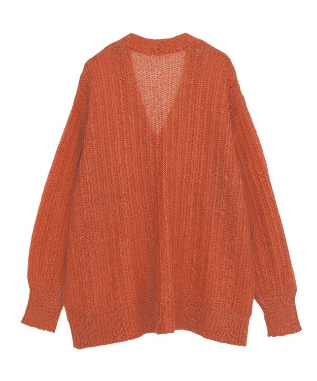 Green Parks シアーニットＶネックカーディガン Orange
