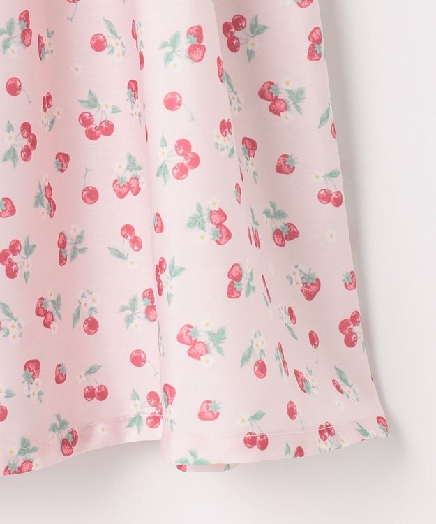 ANY KIDS 【洗濯機可能】オンオフショルダーワンピース ピンク×フルーツ