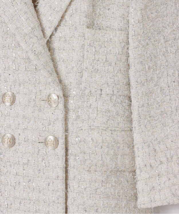 GRACE CONTINENTAL ツイードテーラードコート ホワイト