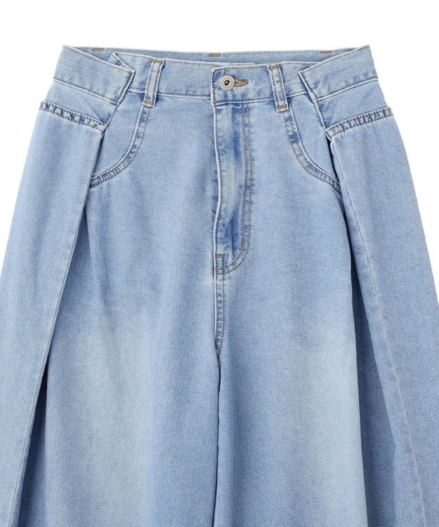 earth music&ecology タックバルーンデニム Light Indigo