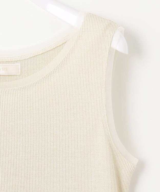 ANY SIS S 【洗える】チュールコンビラメ タンクトップ シャンパン