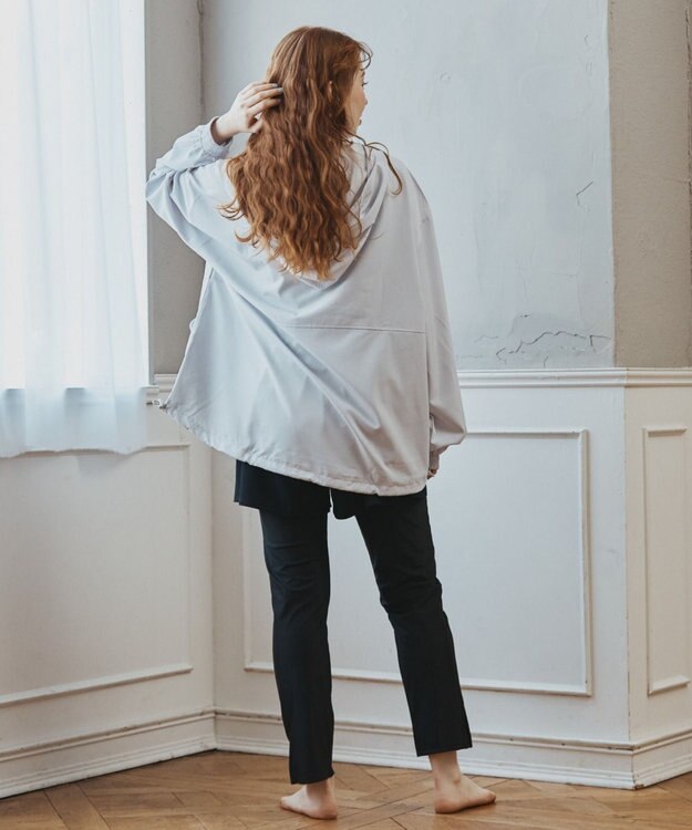 San-ai Resort（三愛水着楽園） 【再入荷】WEB限定商品　ポケット付きハーフジップラッシュパーカー＋リブタンキニ水着+レギンス5点セット【Beach Queen（ビーチクイーン）】 ライトグレー