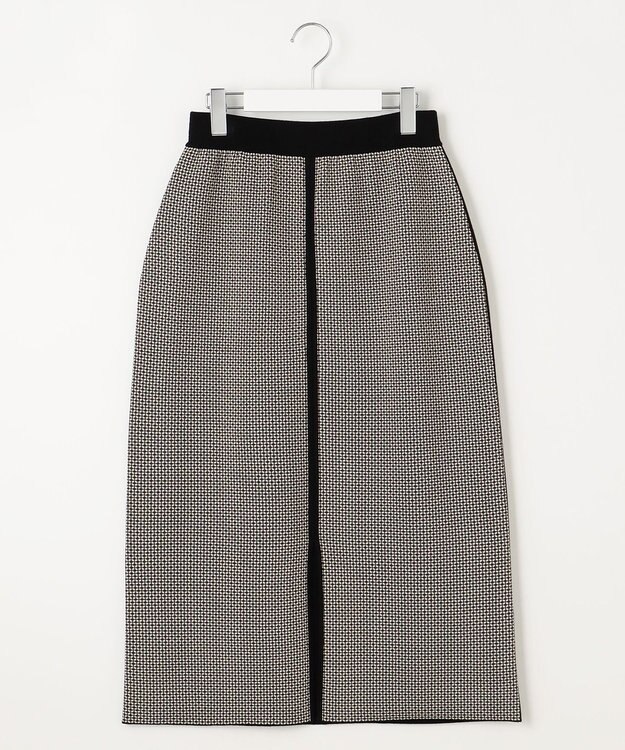 自由区 S 【リバーシブル・セットアップ対応・洗える】レーヨンストレッチリバーシブルニット スカート ブラック×ココア