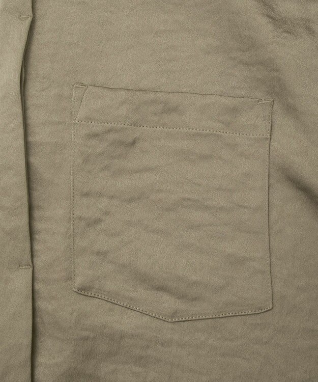 YECCA VECCA ヴィンテージサテンシャツワンピース Khaki