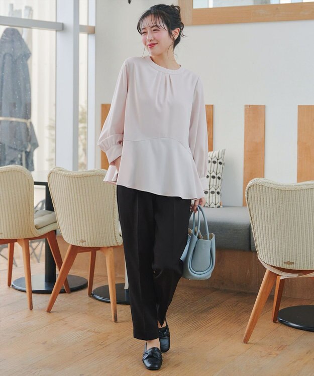 Tiaclasse 【ブラウス&ベスト&パンツ3点セット】リボンタイブラウス＋ベスト付き 3点セットアップ ブラック