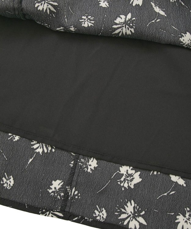 YECCA VECCA フラワー柄プリーツMIXワンピース Black