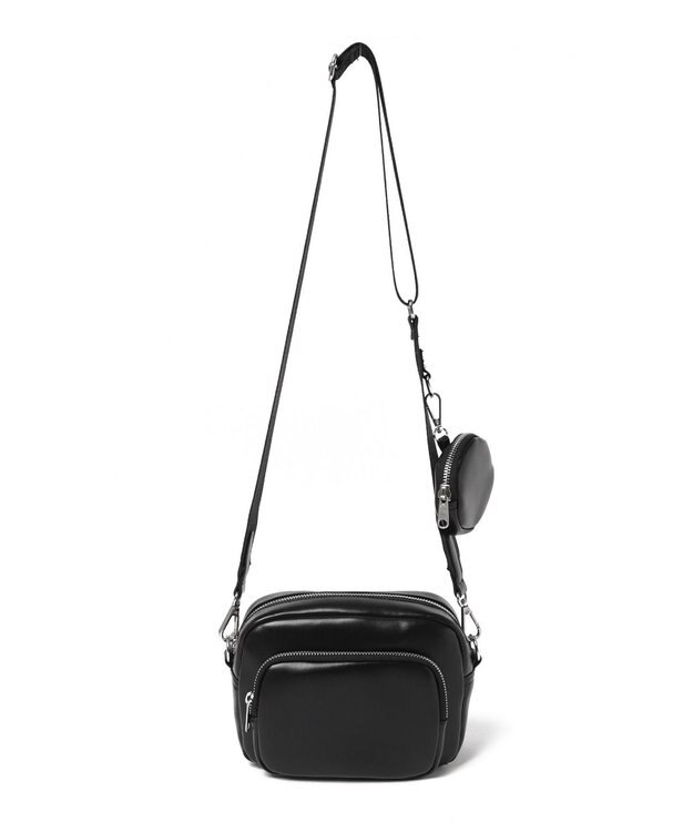 WEGO サークルポーチ付きスクエアショルダー ブラック