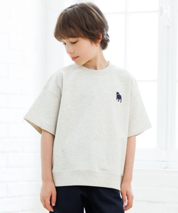 J.PRESS KIDS 【100-130cm】バックブル ミニ裏毛 半袖トレーナー アイボリー系