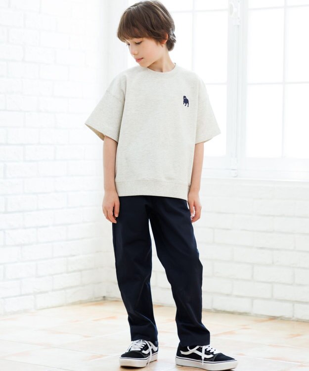 J.PRESS KIDS 【100-130cm】バックブル ミニ裏毛 半袖トレーナー アイボリー系