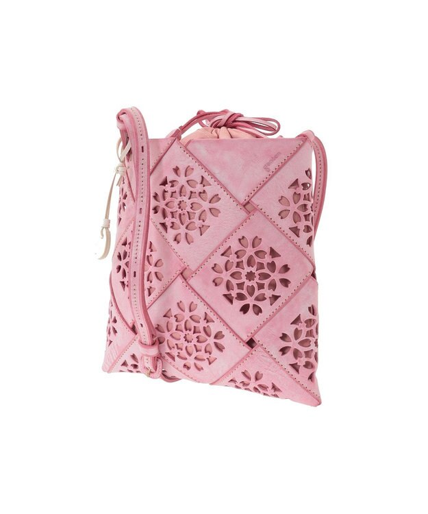 genten フラッターバスケット ショルダーバッグ サクラピンク