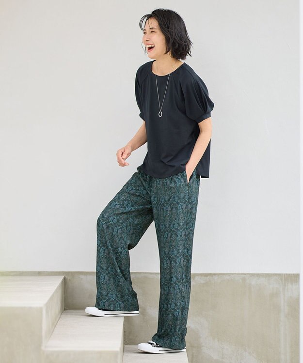 ANY パフスリーブラグランTシャツ ブラック