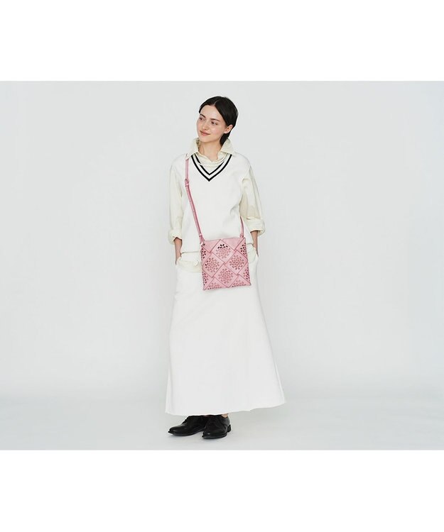 genten フラッターバスケット ショルダーバッグ サクラピンク