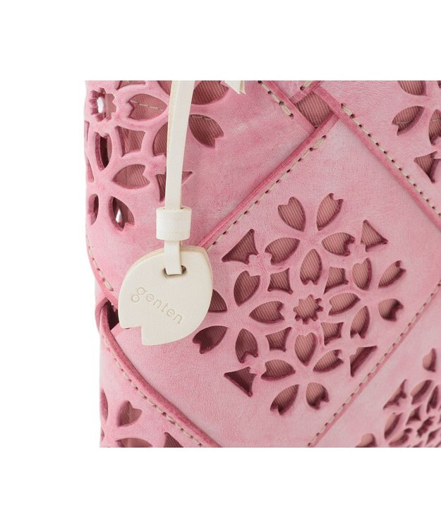 genten フラッターバスケット ショルダーバッグ サクラピンク