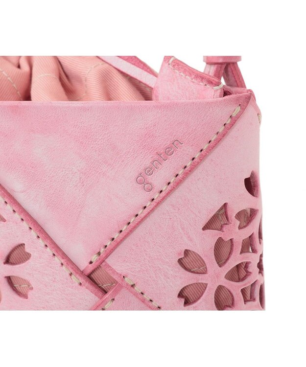 genten フラッターバスケット ショルダーバッグ サクラピンク