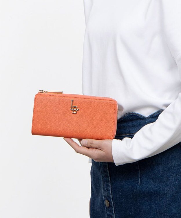 LANVIN en Bleu エルヴィー Ｌファスナー長財布 サーモンピンク