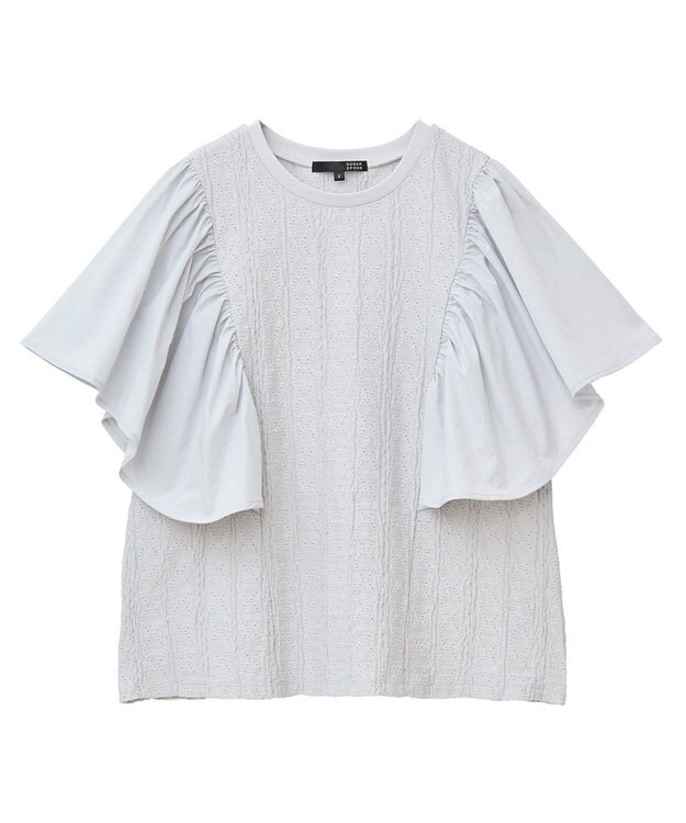 Green Parks ・ＳＵＧＡＲ　ＳＰＯＯＮ　ラッフルスリーブＴＥＥ Light Gray