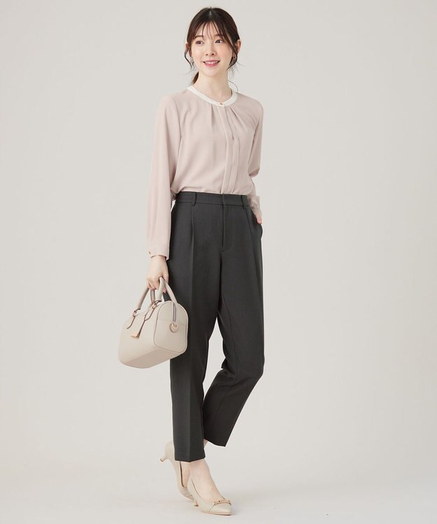 ANY SIS L 【セットアップ対応】ビューティーツイルストレッチ テーパードパンツ チャコール