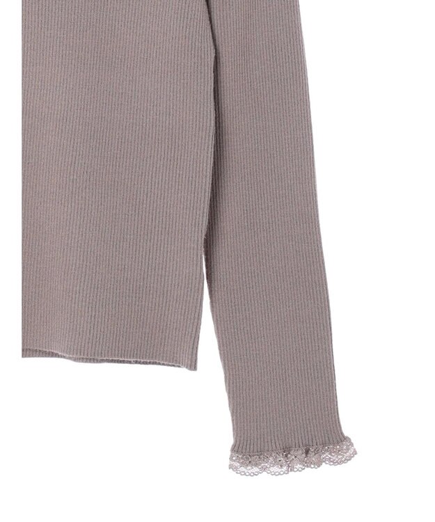 earth music&ecology レースドッキングリブニット Mocha