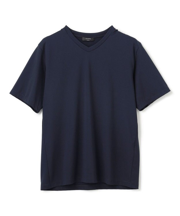 JOSEPH HOMME 【新素材】ハイゲージベアスムース　VネックＴシャツ ネイビー系