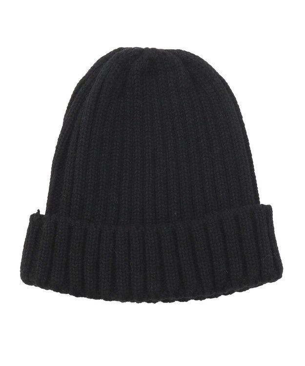 MOONBAT 【FUDGE11月号掲載】PAUL & JOE ACCESSOIRES ヌネット刺繍ワッペン付リブニット帽 ブラック
