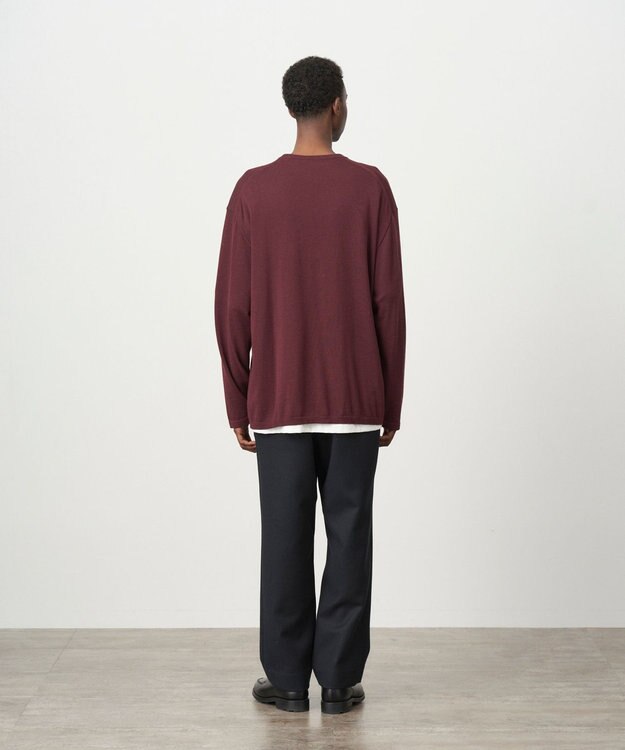 ATON COTTON SILK CASHMERE | クルーネックセーター - UNISEX BURGUNDY