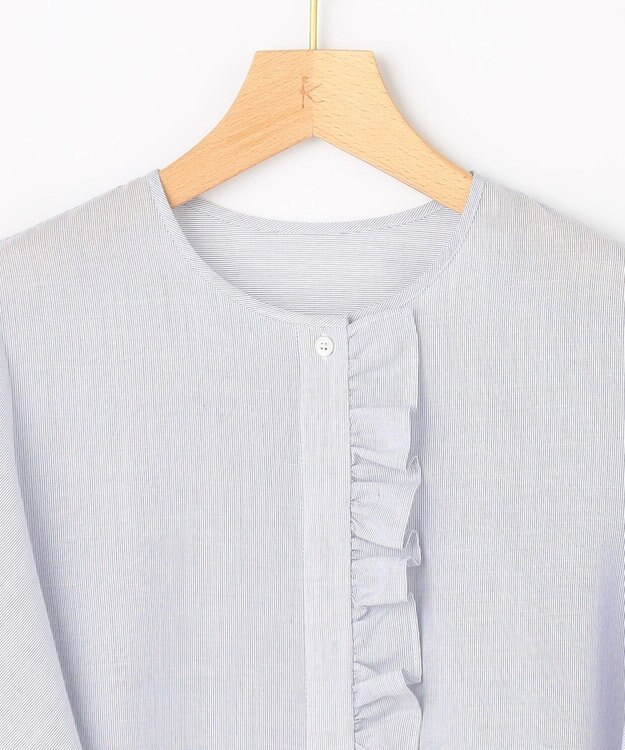 組曲 L 【先行予約】ニューリヨセルシャーティング フロントフリルブラウス ベビーブルー系