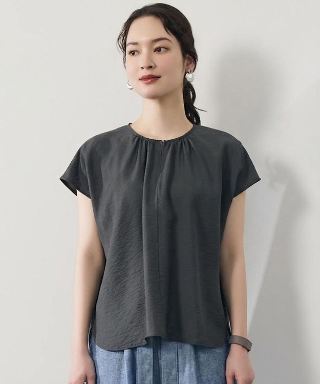 自由区 S 【セットアップ対応】エアリーツイルプルオーバー ブラウス ブラウン