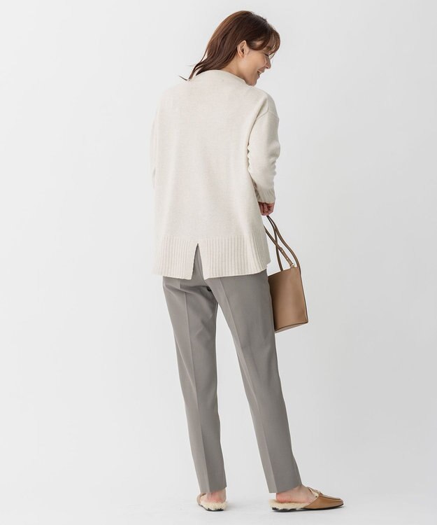 自由区 【裏起毛/撥水加工】TRギャバ テーパードパンツ カーキ系