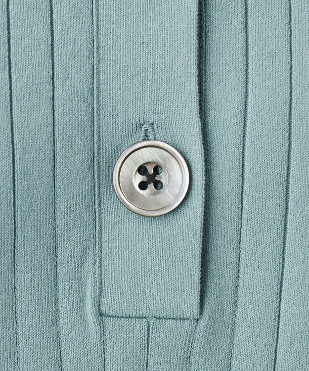 23区 【R(アール)】シルクコットン ポロカラー リブニット ライトアッシュグリーン系