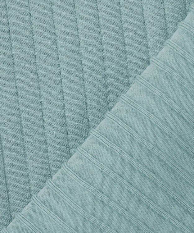 23区 【R(アール)】シルクコットン ポロカラー リブニット ライトアッシュグリーン系