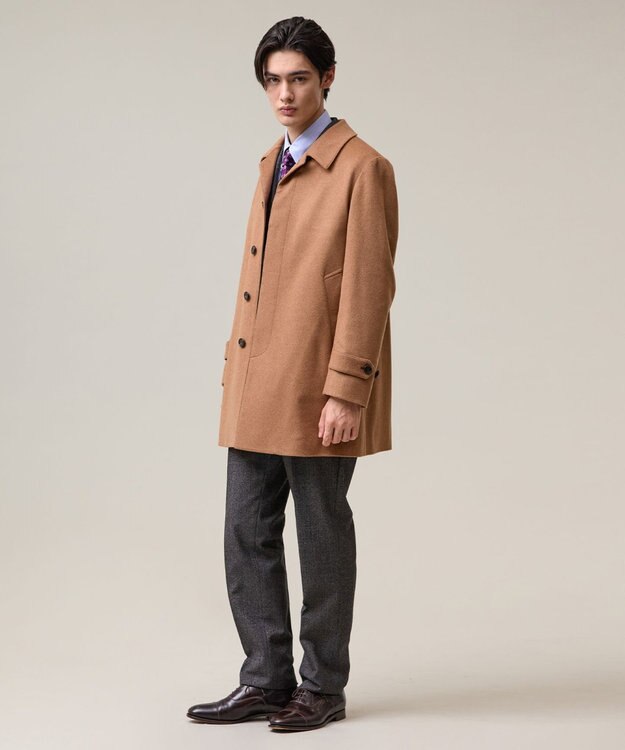 J.PRESS MEN ウールとカシミヤの品格素材【定番】ウールカシミヤビーバー ドレスショートコート_25年モデル キャメル系