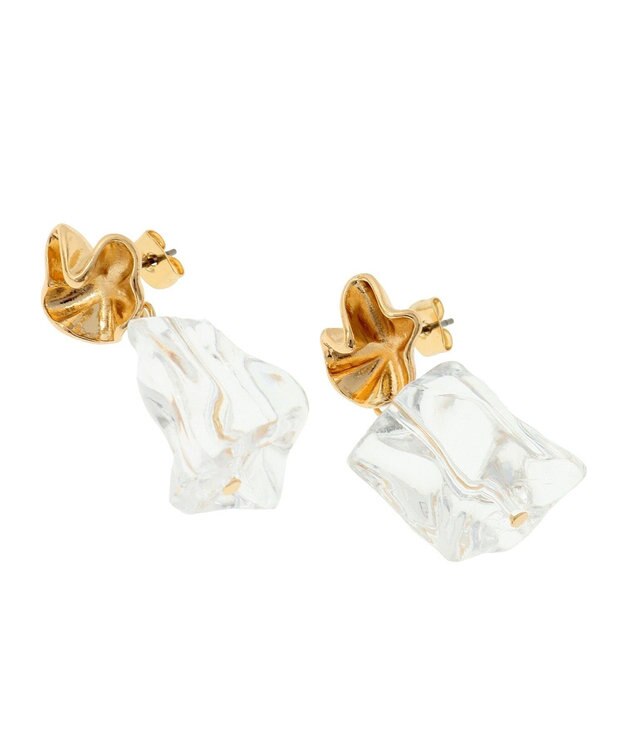 AMERICAN HOLIC クリアキューブピアス Gold